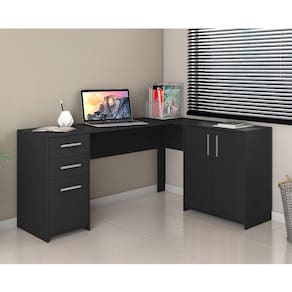 Mesa de Canto para Escritório 2 Portas 3 Gavetas NT 2005 Notável