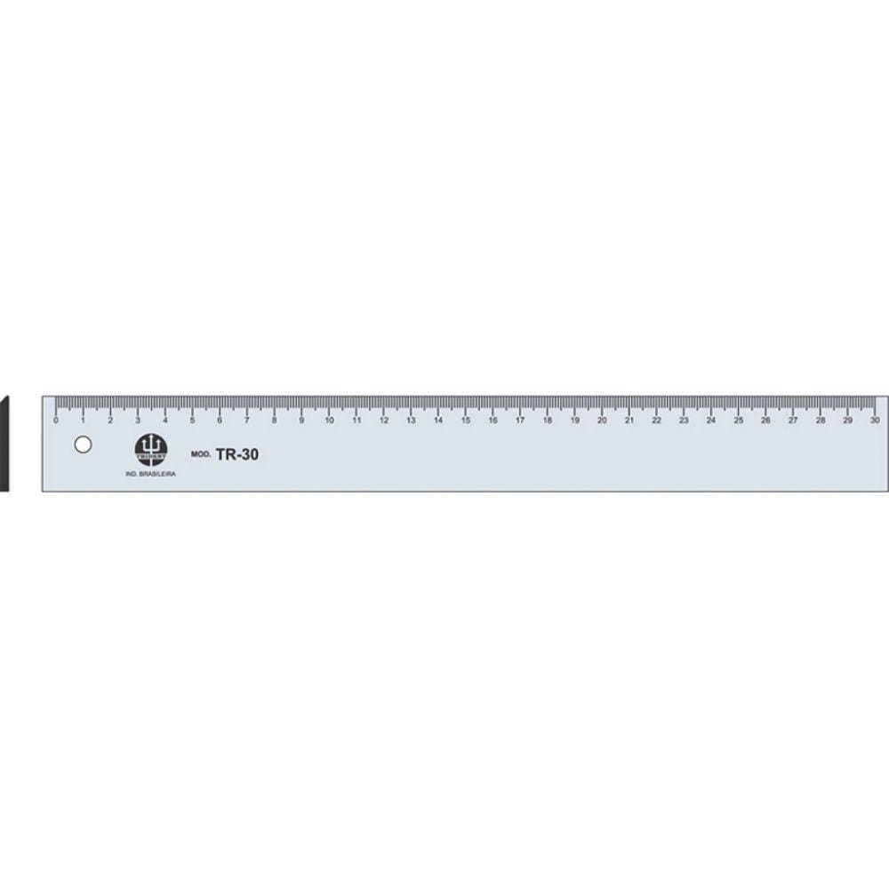 Regua Pvc Transparente 30Cm -Tr-30