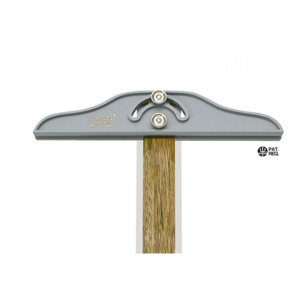 Regua T Fixa Madeira Com Borda Acrilica 80Cm Movel -5408