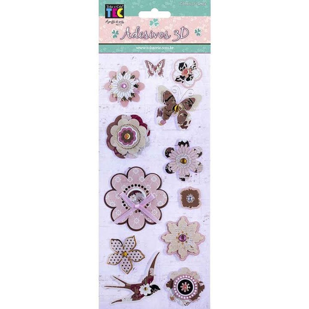 Adesivo 3D 24X10,5 Floral Ad1813 - 19293