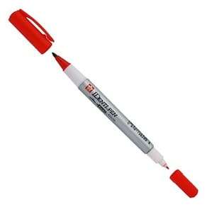 Caneta Marcador Permanente Identi Pen Ponta Dupla 1.0 / 0.4Mm Vermelho - Xyk-Bl