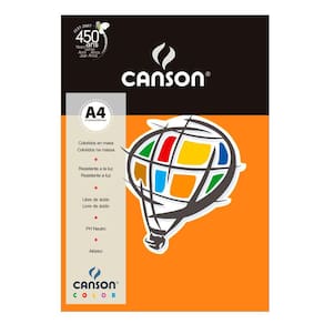 Canson Color A4 180G 10 Folhas Cenoura - 66661190