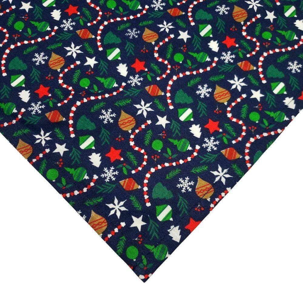 Kit 4 Guardanapos De Tecido Algodão Festa De Natal 39Cmx39Cm