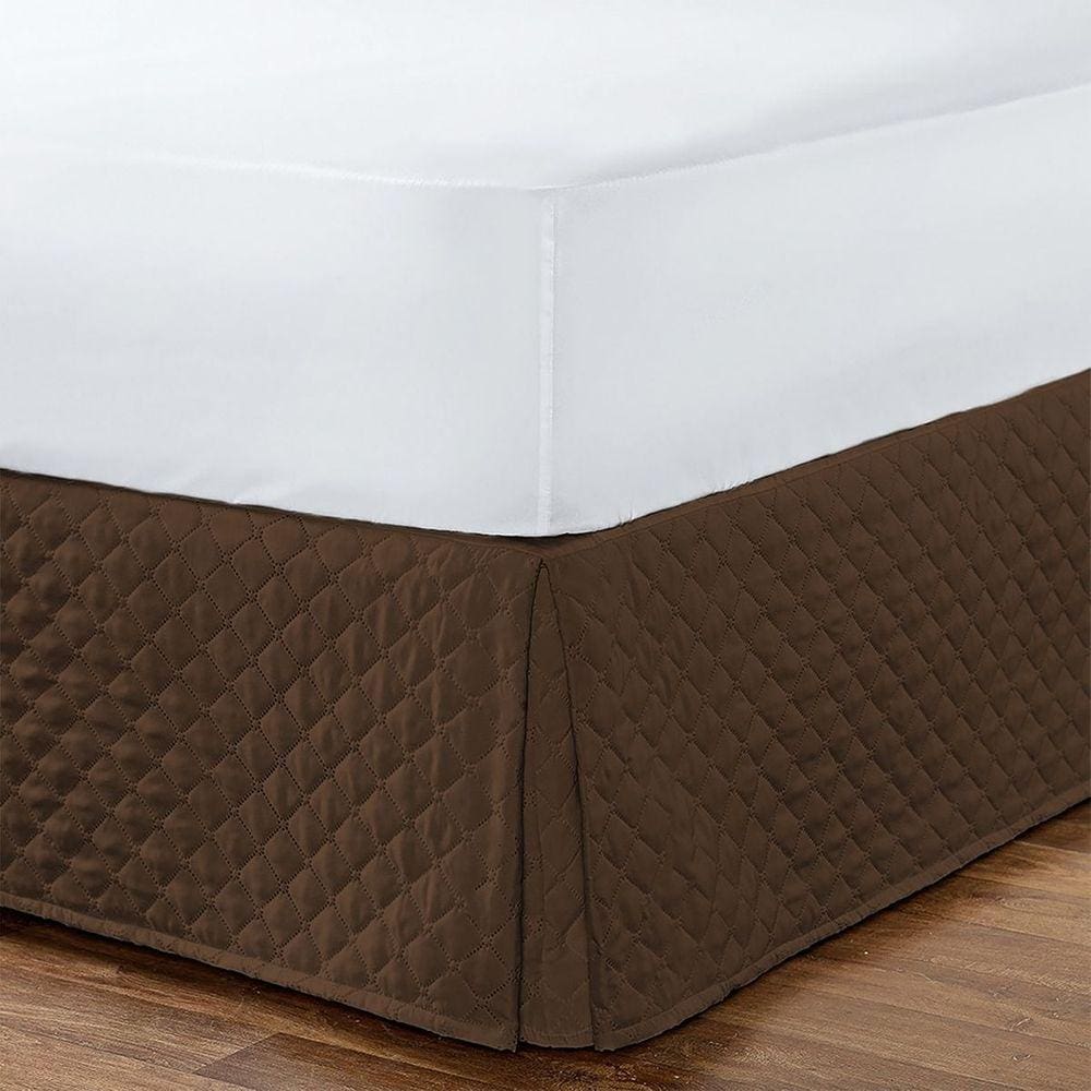 Saia Para Cama Box Solteiro Com Elástico Matelada - Tabaco