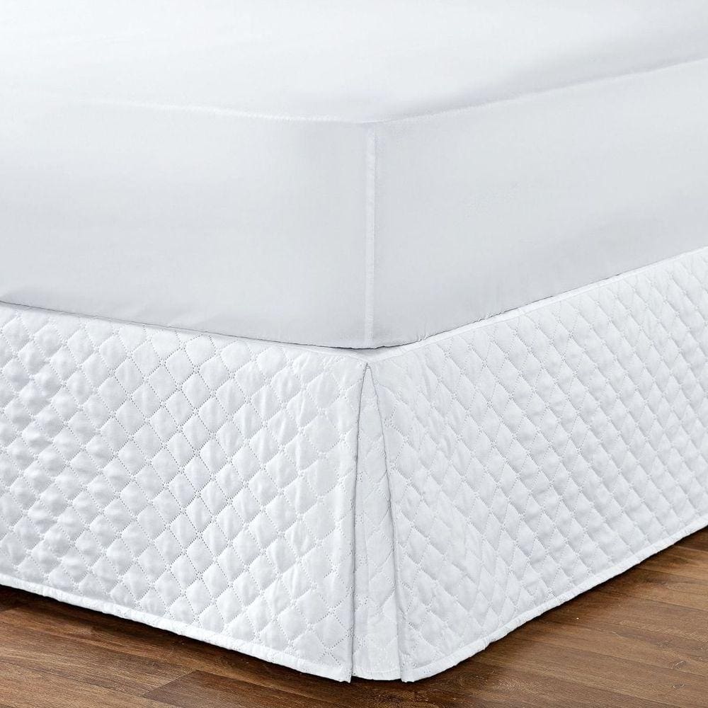 Saia Para Cama Box Queen Com Elástico Matelada - Branco