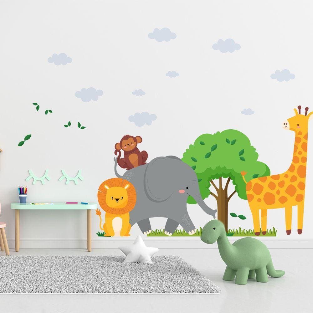 Adesivo de Parede Decorativo Infantil Safari Na Savana