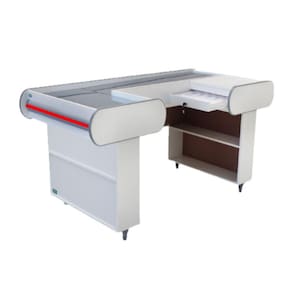 Check Out 180 Branco Artlux Corredor Inox Padrão F Vermelho