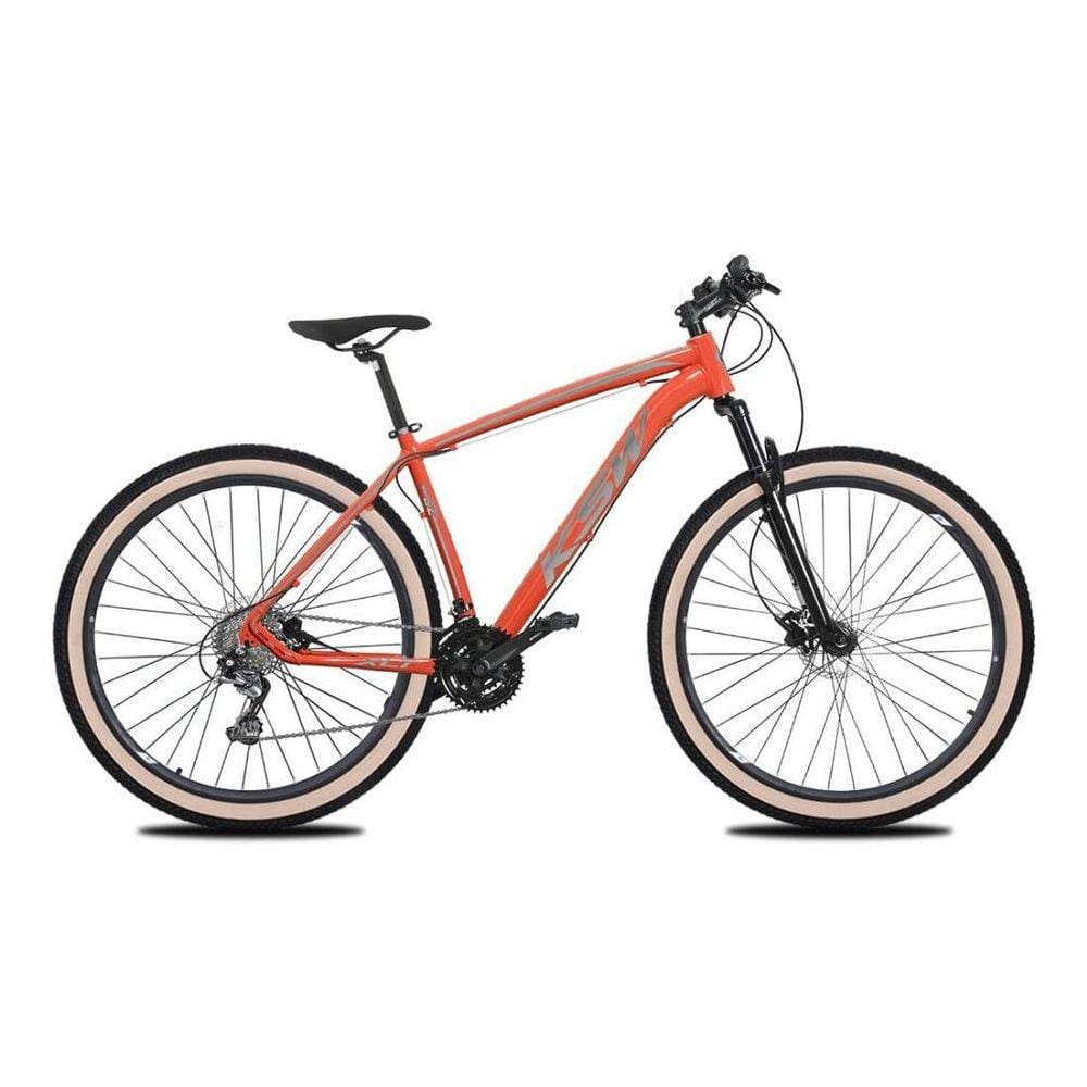 Bicicleta Aro 29 Ksw Xlt 24v K7 Câmbios Shimano Freio Hidráulico Garfo com Trava Pneu Faixa Bege