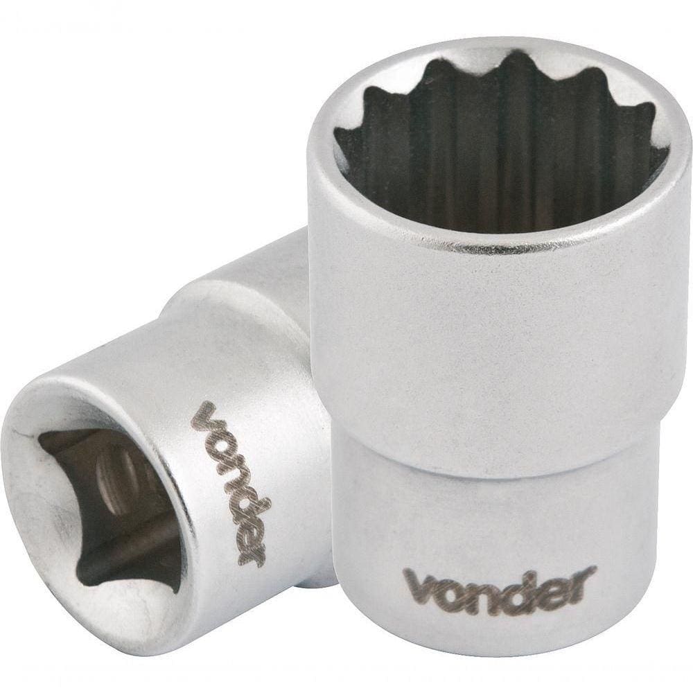 Soquete Estriado Encaix 1/2" 16mm Curto Cromo Vanádio Vonder