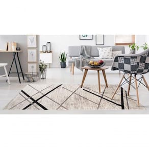 Tapete Para Sala Belga Liege 5 Bege-cinza 1,40x2,00m - Edantex