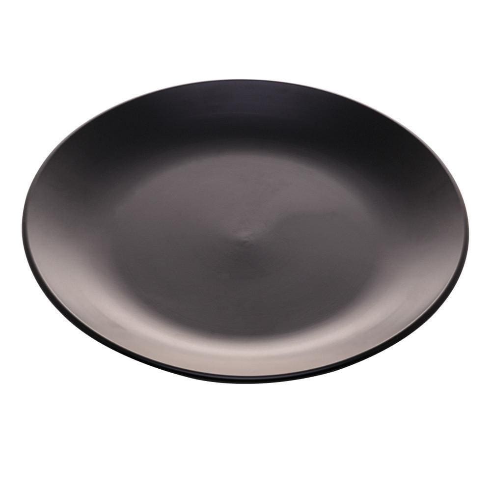 Prato Raso De Ceramica Cronus Preto 27Cm Lyor
