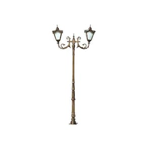 Poste Colonial Bari Para Jardim Alumínio 02 Luminária 2,53M