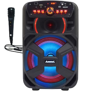Caixa Som Amplificada Portátil Bluetooth 220W Rms Led Bateria Tws Microfone Amvox Aca 221 Gigante II