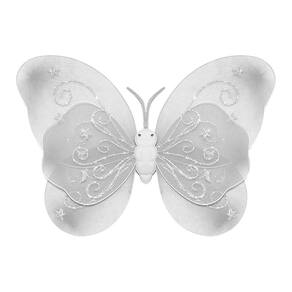 Asa de Borboleta Branco com Glitter