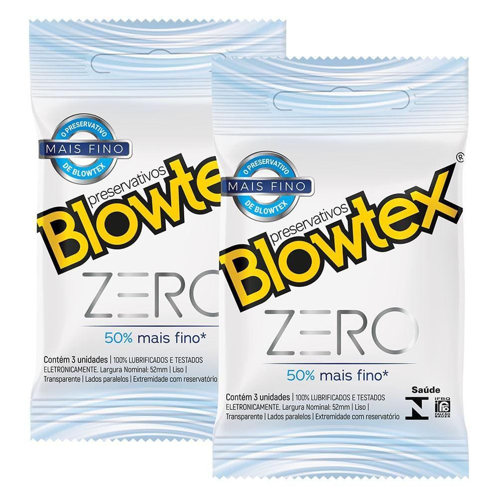 Kit 2 Pacotes Preservativo Blowtex Zero C/ 3 Unidades Cada