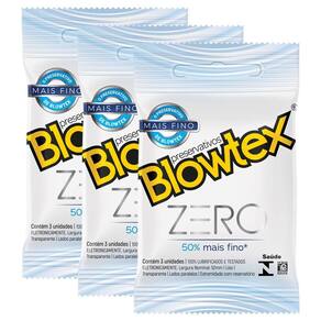 Kit 3 Pacotes Preservativo Blowtex Zero C/ 3 Unidades Cada
