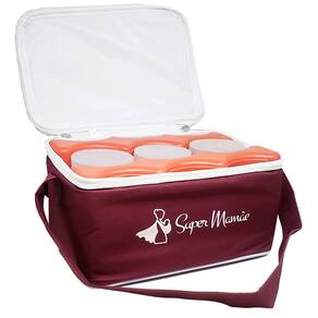 Kit Bolsa Térmica com 2 Gelos Artificiais e 3 potes de vidro com graduação 200ml