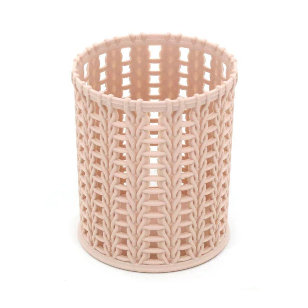 Porta Lápis Plástico Vazado Rosé