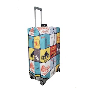 Capa Para Mala De Viagem Estampa Selos De Viagem Tamanho P