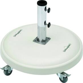 Base P/ Ombrellone Redonda 50Kg C/ Rodas Branca Bel Lazer