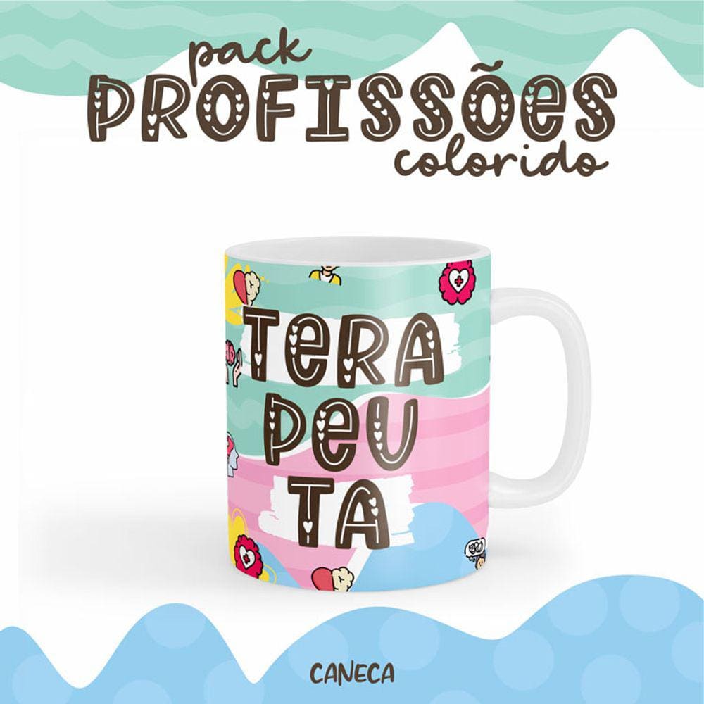 Caneca Cerâmica Color Profissão Terapeuta