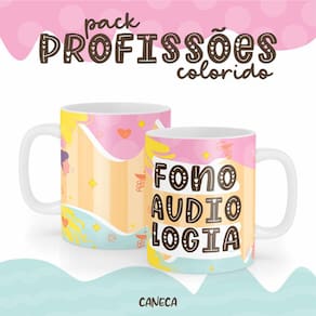 Caneca Cerâmica Color Profissão Fonoaudiologia