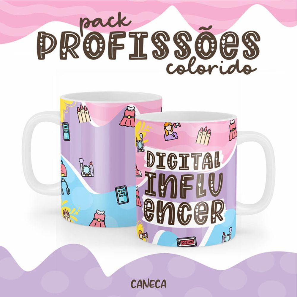 Caneca Cerâmica Color Profissão Digital Influencer