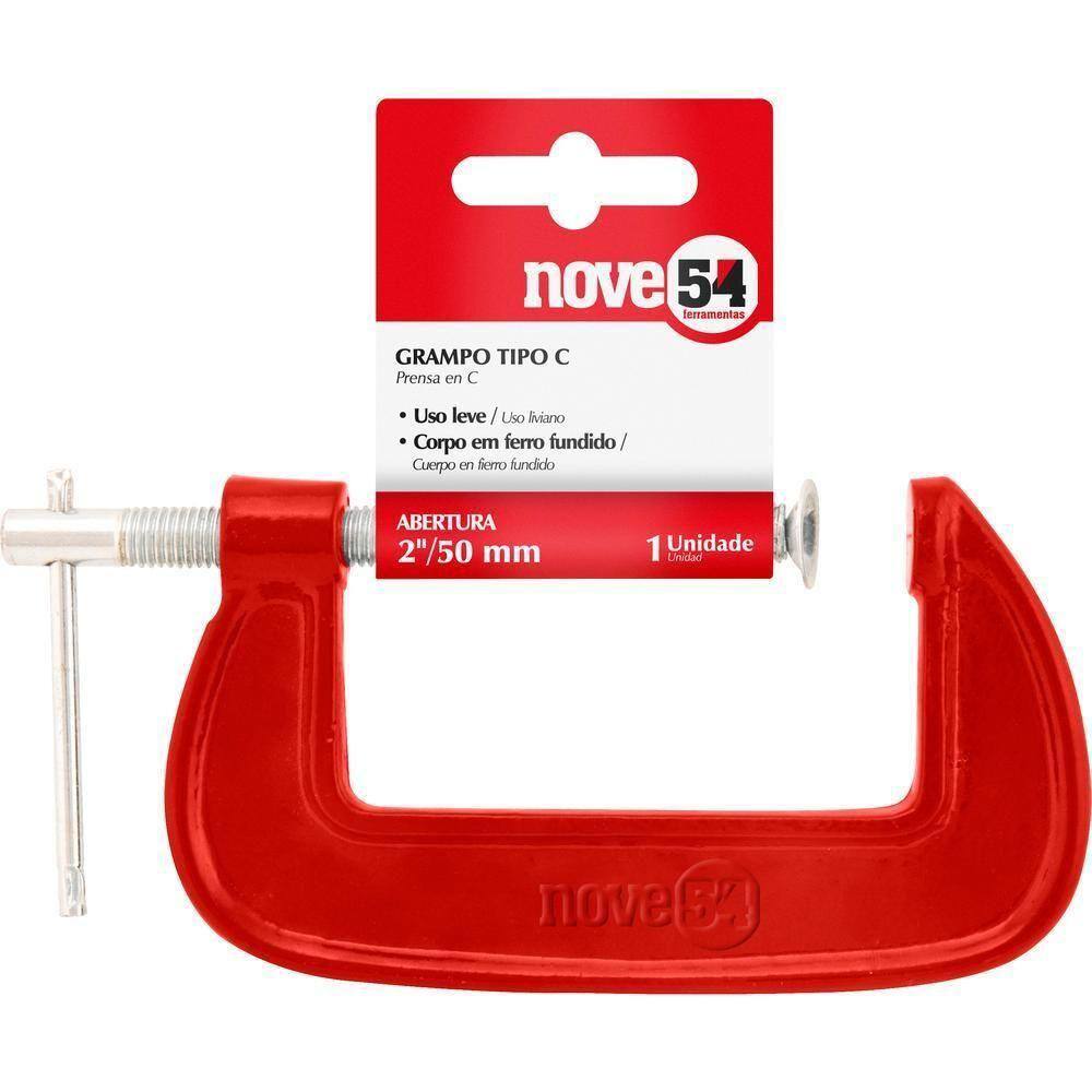 Grampo Tipo C 4&quot; Ferro Fundido Leve - Nove54