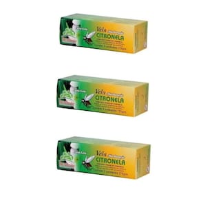 Kit Com 3 Velas Citronelas Repelente Natural Perfume Suave.