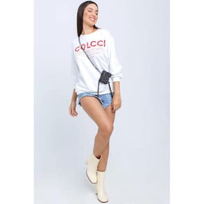 Blusão Feminino Moletom Estampado Colcci