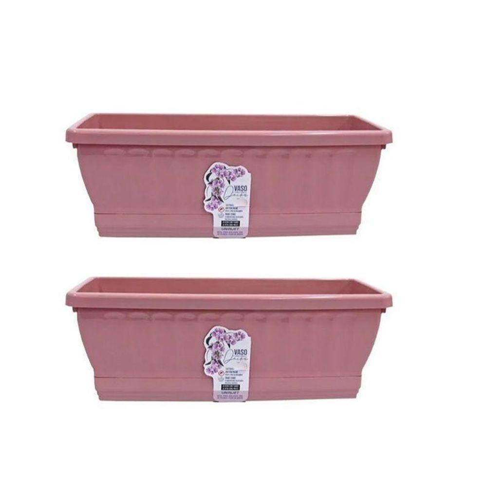 Kit 2 Vaso Anti Dengue Jardineira Floreira Rosa N35 Uninjet
