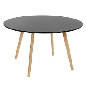 Mesa Redonda Leda 120 Cm Preto Preto