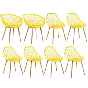 Kit 2 Cadeiras Clarice Nest Sidera Com Braços + 6 Cadeiras Cloe Amarelo