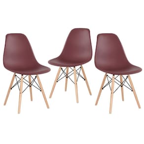 Kit 3 Cadeiras Charles Eames Eiffel Dsw Com Pés De Madeira Clara Marrom