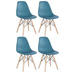 Kit 4 Cadeiras Charles Eames Eiffel Dsw Com Pés De Madeira Clara Turquesa