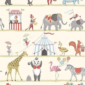 Papel de Parede Just 4 Kids Animais Circenses G56545 - Rolo: 10m x 0,52m