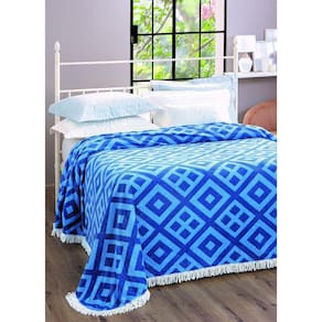 Colcha Chenille Jolitex Com Franja Gabriela 220x240m Azul
