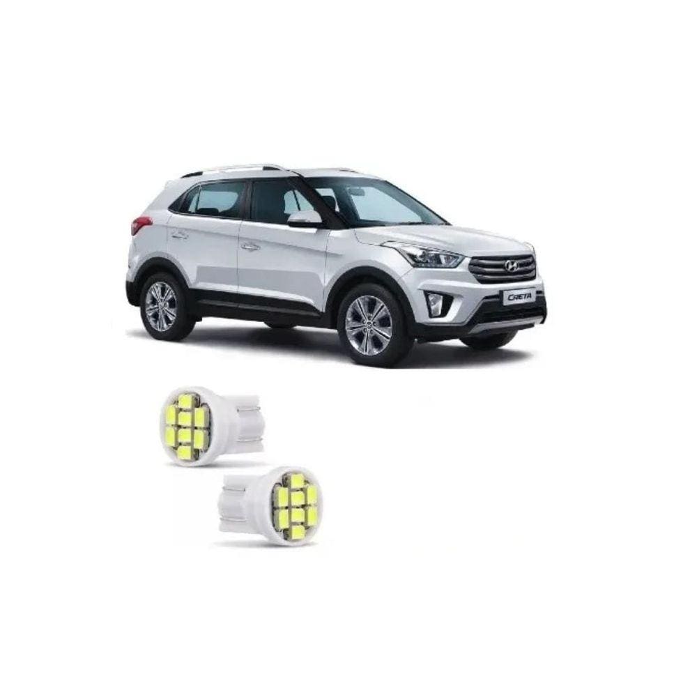 Par Led T10 Lanterna Meia Luz Posição Hyundai Creta