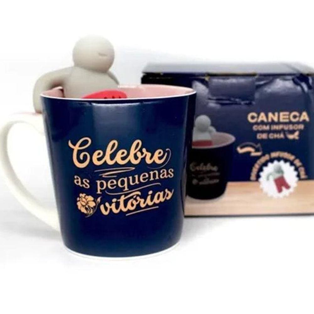 Caneca Com Infusor Para Chá Celebre 350Ml - Zona Criativa