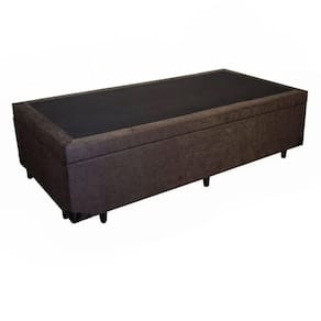 Cama Box Baú Solteiro Kings Stop AColchões Suede Marrom 41x88x188