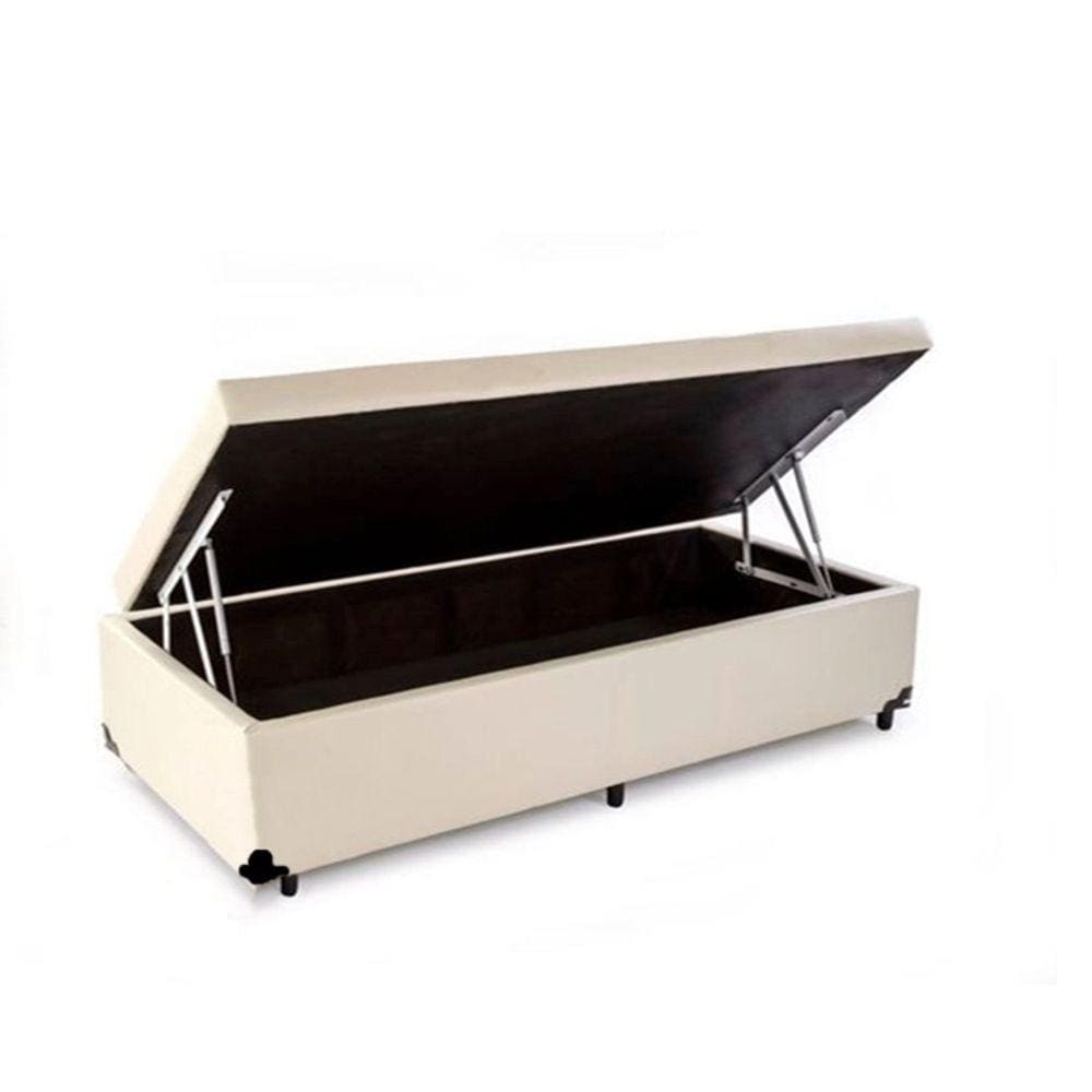Cama Box Baú Solteiro Kings Stop AColchões Síntetico Bege 41x88x188
