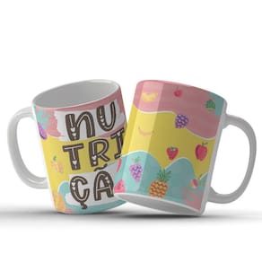 Caneca Cerâmica Color Profissão Nutrição