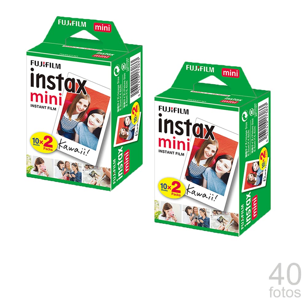 Kit 2x Filme Instax Mini Instantâneo Fujifilm 20 Unidades (40 Fotos)