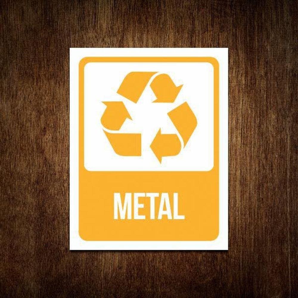 Placa De Sinalização Advertência  - Lixo Metal