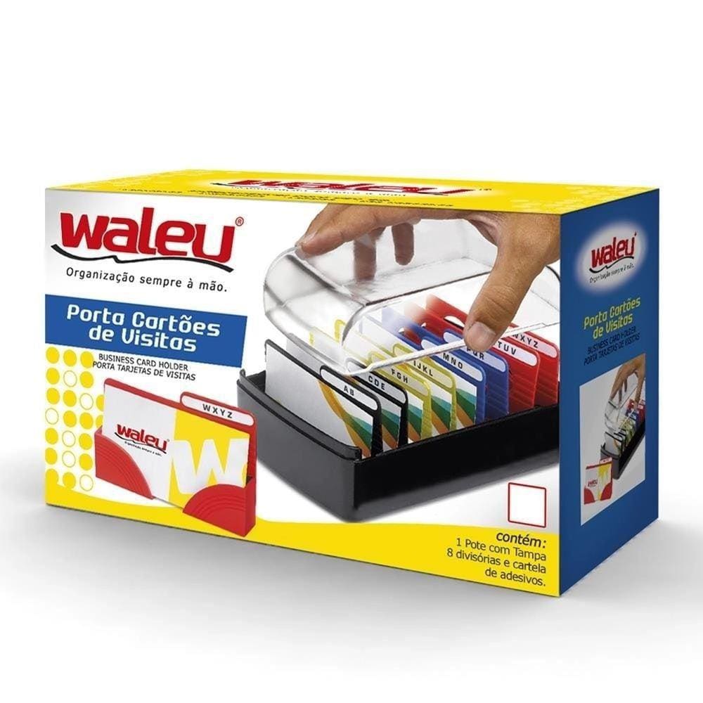 Porta Cartões De Visitas Waleu Acrílico Preto