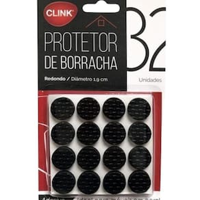 Protetor Pé Cadeira Borracha Eva Redondo Adesivo 32Pç 1,9Cm