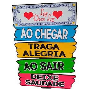 Placa Casa E Decoração De Parede Madeira - Lar Doce Lar