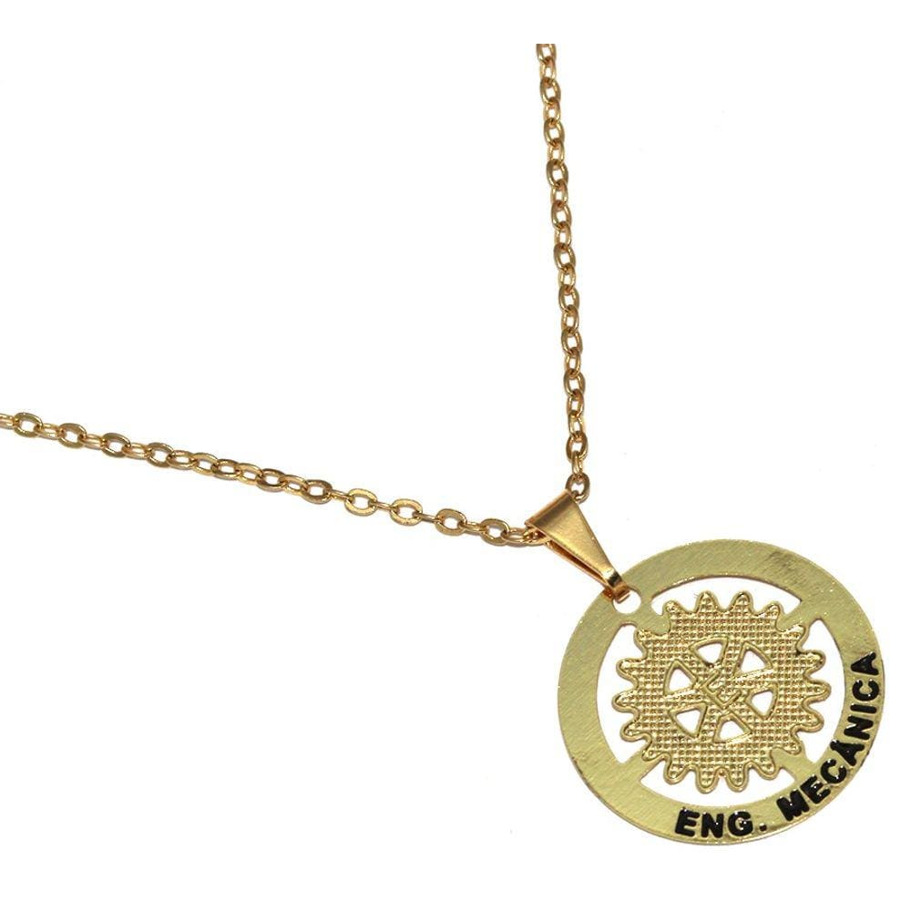 Colar Minha Profissão Engenharia Mecânica Folheado 18k