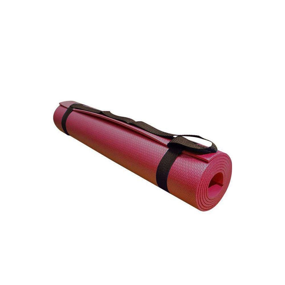 Tapete De Yoga E Pilates 170X60 Cm Com Alça Vermelho
