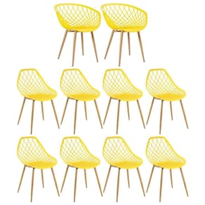 Kit 2 Cadeiras Clarice Nest Sidera Com Braços + 8 Cadeiras Cloe Amarelo